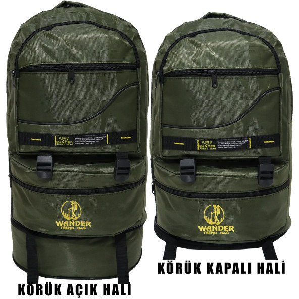 Dağcı Sırt Çantası,Körüklü Dağcı Çantası,Wander Dağcı Kamp Çantası,(Yeşil) - Resim 2