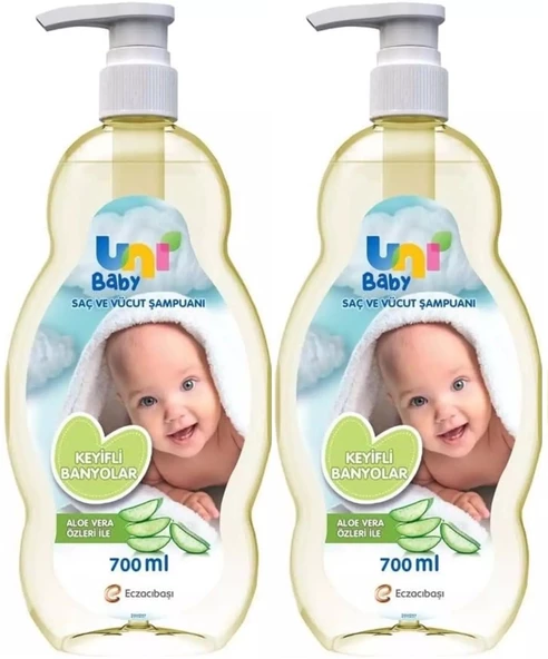 Uni Baby Bebek Şampuanı 700ML Keyifli Banyolar (Pompalı) (2 Li Set)