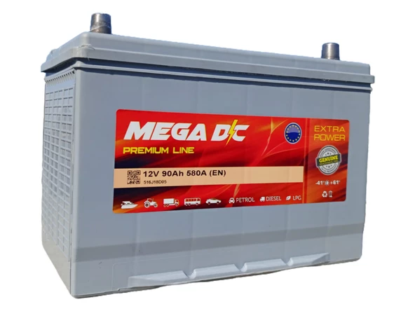 Mega DC Premium Line 12V 90 Amper 580A (EN) Akü