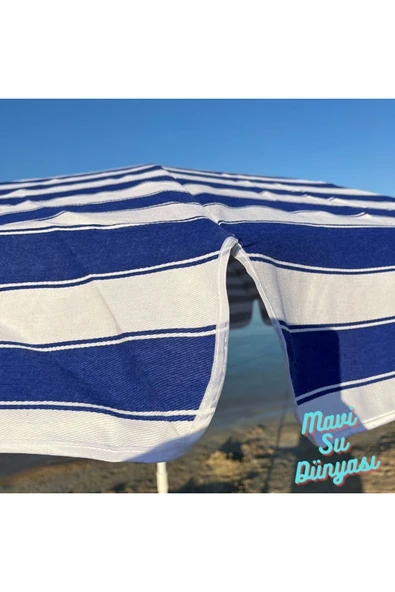 Plaj Şemsiyesi (Pamuk Kumaş) Deniz, Balkon, Bahçe (Bidonsuz) 2 Metre, 10 Telli - 9