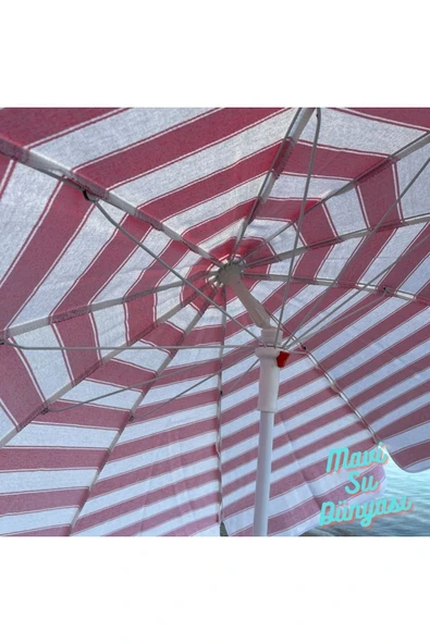 Plaj Şemsiyesi (Pamuk Kumaş) Deniz, Balkon, Bahçe (Bidonsuz) 2 Metre, 10 Telli - 11