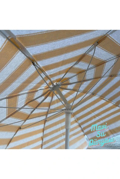 Plaj Şemsiyesi (Pamuk Kumaş) Deniz, Balkon, Bahçe (Bidonsuz) 2 Metre, 10 Telli - 10