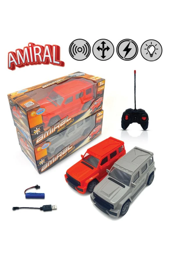 Uzaktan Kumandalı Amiral Şarzlı Araba 1:16 Kırmızı Renk - 3