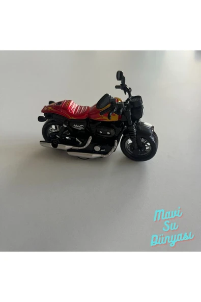 Çek Bırak Metal Küçük Boy Kırmızı Renk Motosiklet - Resim 4