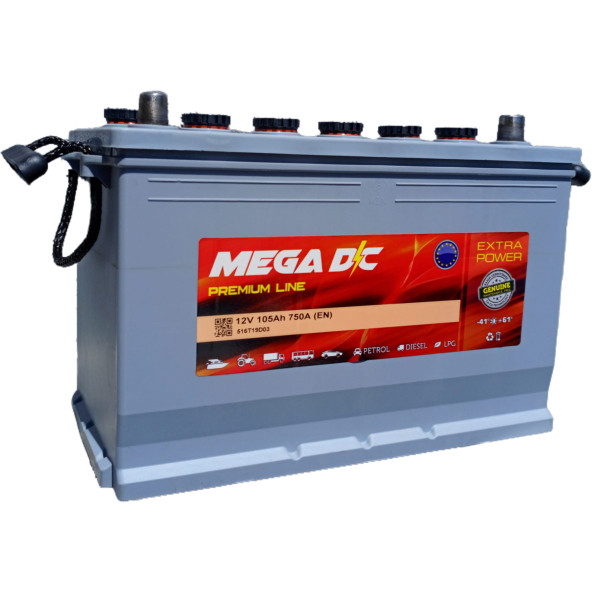 Mega DC Premium Line 12V 105 Amper 750A (EN) Akü