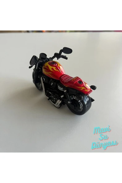 Çek Bırak Metal Küçük Boy Kırmızı Renk Motosiklet - Resim 2