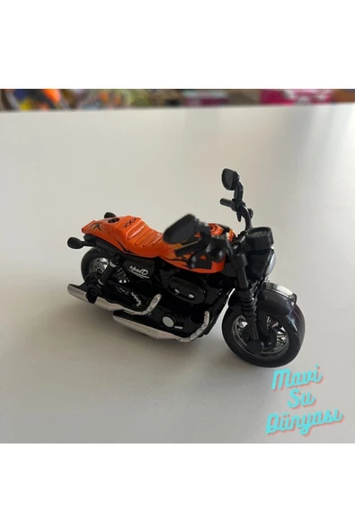 Çek Bırak Metal Küçük Boy Turuncu Renk Motosiklet - 2