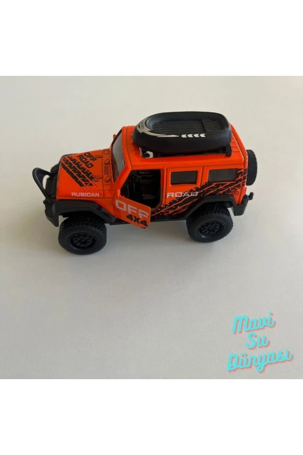 Çek Bırak Metal Turuncu Renk Araba 4x4 Offroad Jeep Kapılar Açılır Araba