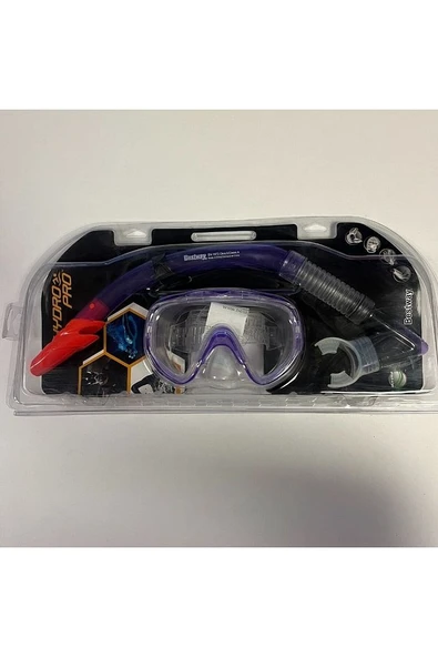 Yüzücü Profesionel Şnorkel Set Mor Renk - 4