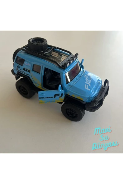 Çek Bırak Metal Mavi Renk Araba 4x4 Offroad Jeep Kapılar Açılır Araba