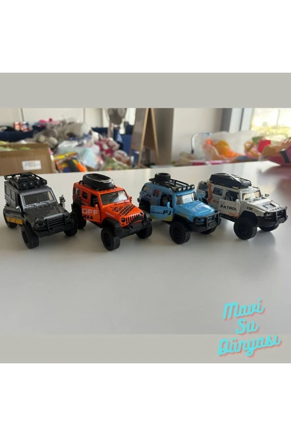 Çek Bırak Metal Gri Renk Araba AMZ G63 Offroad Jeep Kapılar Açılır Araba - 2