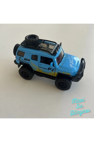 Çek Bırak Metal Mavi Renk Araba 4x4 Offroad Jeep Kapılar Açılır Araba - Resim 2