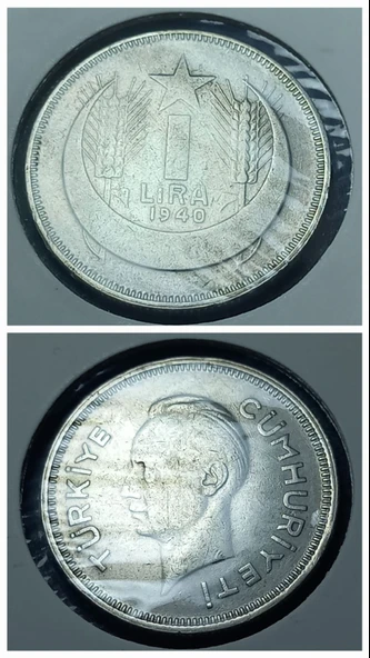 Escoines Koleksiyon 1940 ismet inönü 1lira 12gr ÇÇT+ eski madeni para %83 Gümüş - 39963668b02eb78414