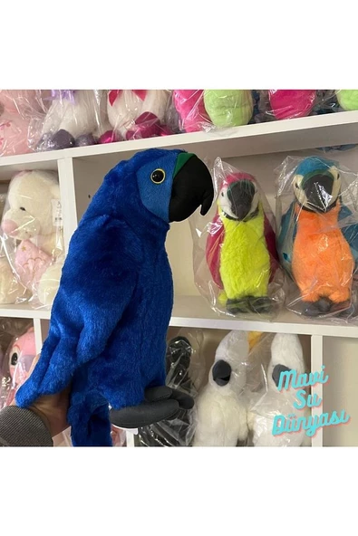 Peluş 35 Cm Mavi Renk Papağan-Mavi Su Dünyası ürün görseli