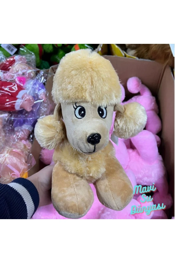 Peluş Bej Renk Köpek 30 Cm - Mavi Su Dünyası