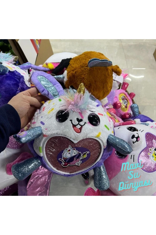 Peluş Ferby Beyaz ve Mor Renkli Desenli - Mavi Su Dünyası