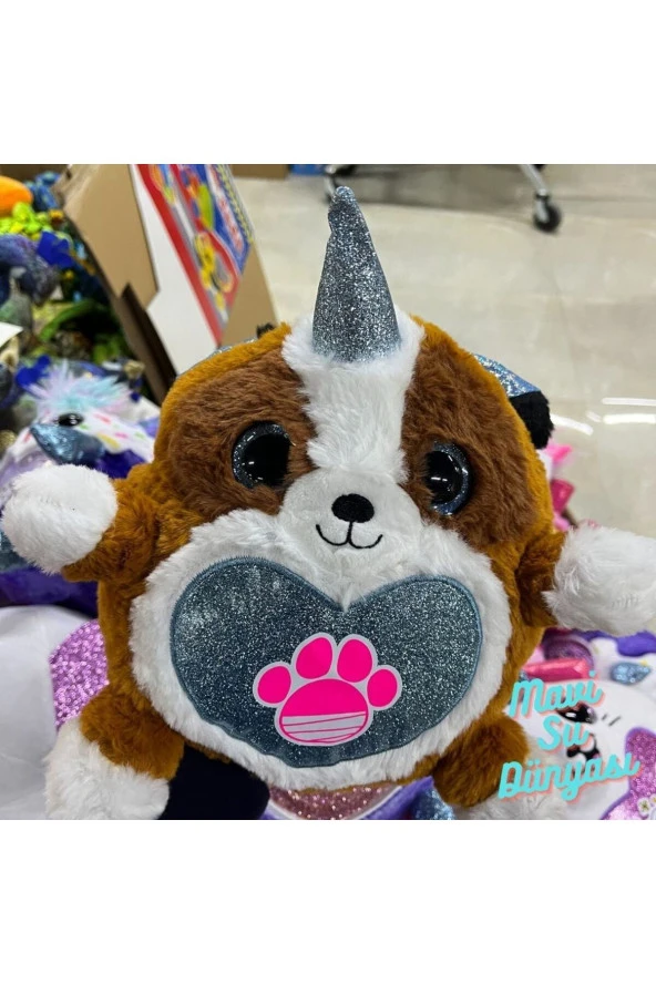 Peluş Ferby Kahverengi Beyaz Desenli - Mavi Su Dünyası ürün görseli