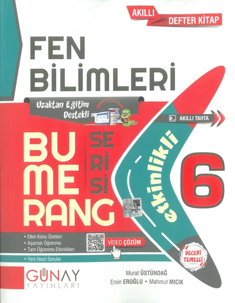 Günay 6.Sınıf Bumerang Fen Bilimleri Etkinlikli Kitap Yeni
