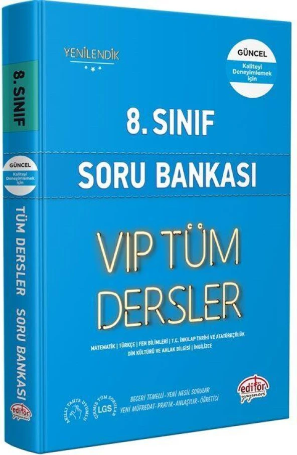 8. Sınıf VİP Tüm Dersler Soru Bankası Editör Yayınları