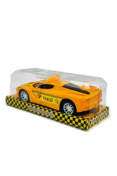Vakumlu Kutuda Sürtmeli Sarı Taksi Araba - Mavi Su Dünyası - Resim 3