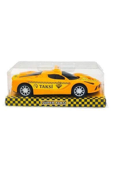Vakumlu Kutuda Sürtmeli Sarı Taksi Araba - Mavi Su Dünyası - Resim 2