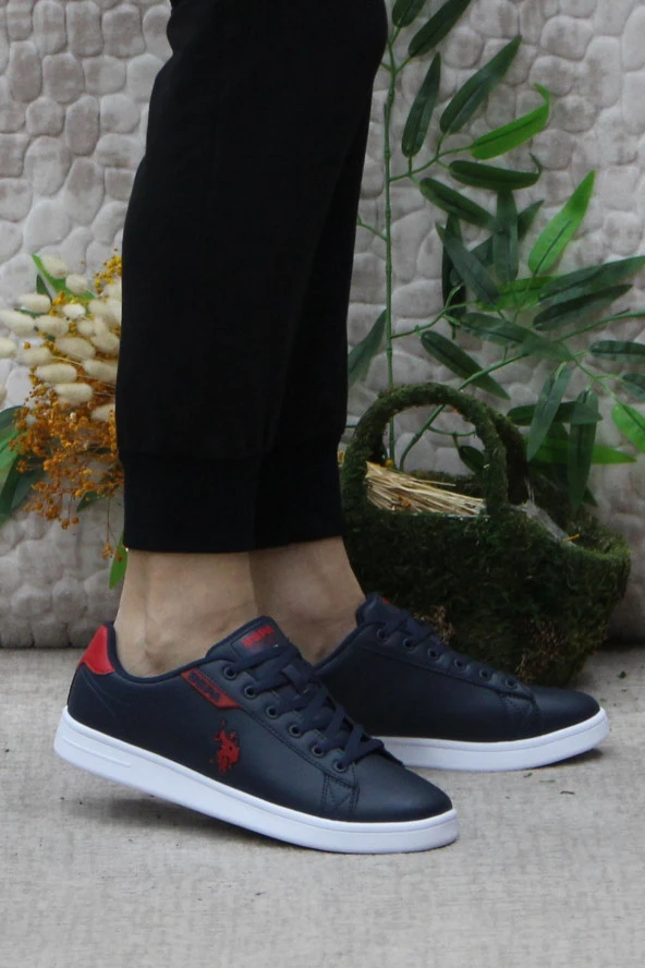 U.S. Polo Assn. Costa Lacivert Kırmızı Orijinal Ürün Sneaker Erkek Ayakkabı