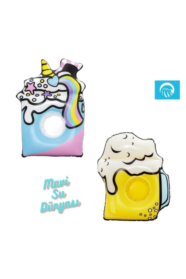 Şişme Deniz Bardaklık, Havuz Bardaklık Bira Desenli- Mavi Su Dünyası - 6