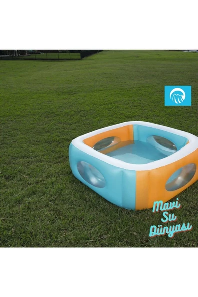 Havuz Pencereli Kare 168 Cm x 58 Cm - Mavi Su Dünyası - 4