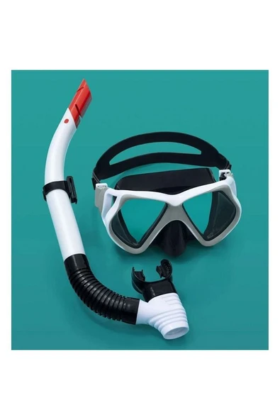 Yetişkin Dominator Pro Şnorkel Set Beyaz Renk 14 Yaş Üzeri - Mavi Su Dünyası - 2