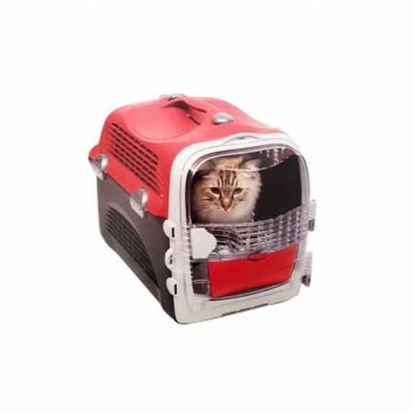 Catit Cabrio Kedi ve Küçük Irk Köpek Taşıma Kabı Kırmızı Gri