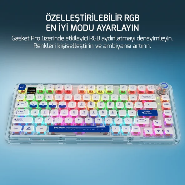 GamePower Gasket Pro X RGB Wireless/Bluetooth/Kablolu Mekanik Hot-Swap Yağlı Switch Gasket Gaming Klavye - Resim 6