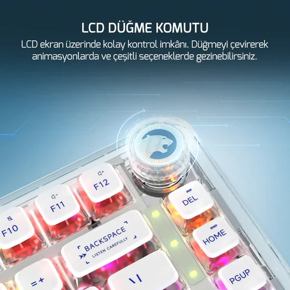 GamePower Gasket Pro X RGB Wireless/Bluetooth/Kablolu Mekanik Hot-Swap Yağlı Switch Gasket Gaming Klavye - Resim 8