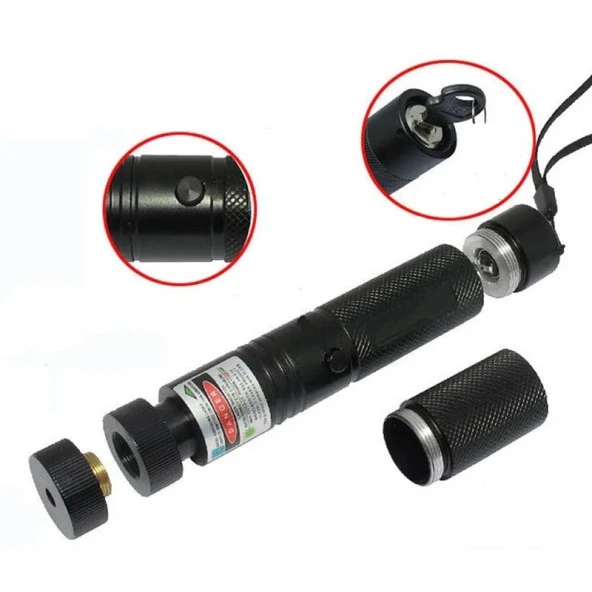 PROFESSIONAL VIP 100MW GREEN LASER POINTER YEŞİL LAZER PROFESYONEL ŞARJLI KİLİTLİ 100 MW YEŞİL LAZER - 5