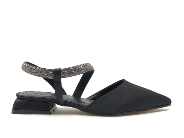 Feles Şerit Taş Detaylı Kadın Klasik Babet Ayakkabı - Resim 10