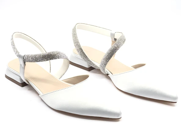 Feles Şerit Taş Detaylı Kadın Klasik Babet Ayakkabı - Resim 18