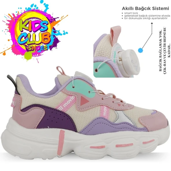 Cool Rex Akıllı Bağcık Mekanizmalı Ortopedik Çocuk Spor Ayakkabı - Resim 3