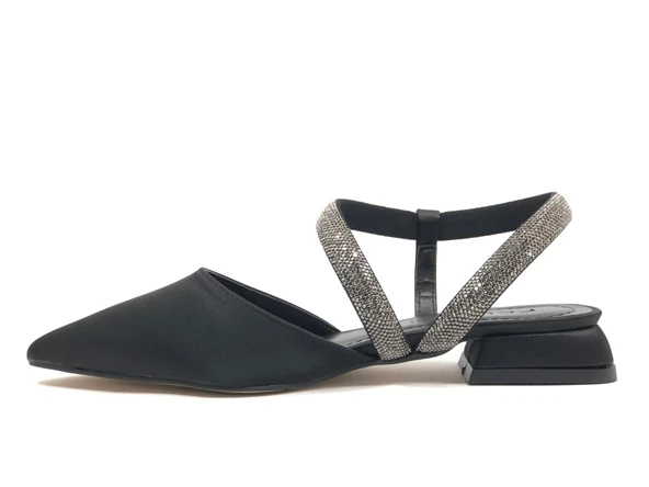 Feles Şerit Taş Detaylı Kadın Klasik Babet Ayakkabı - Resim 11