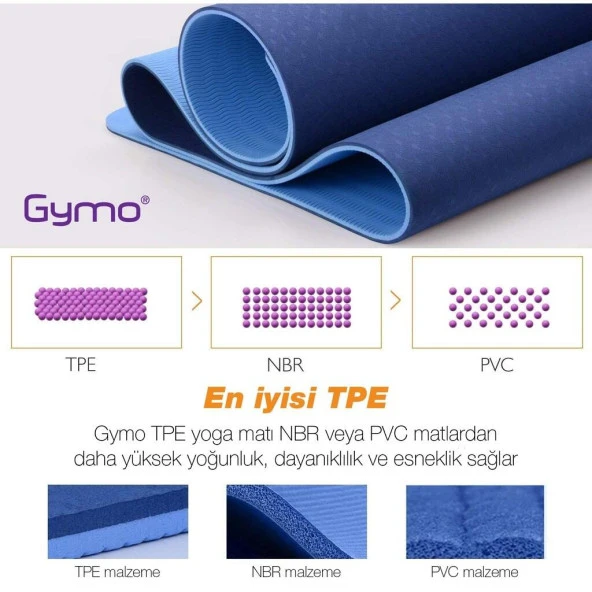 Gymo Ekolojik 6mm TPE Yoga Matı Pilates Minderi Scarlet