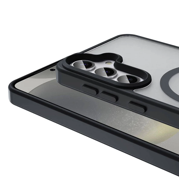 Samsung Galaxy S24 Plus Kılıf Magsafe Şarj Özellikli Mat Arka Yüzey Sio Kapak - Resim 4