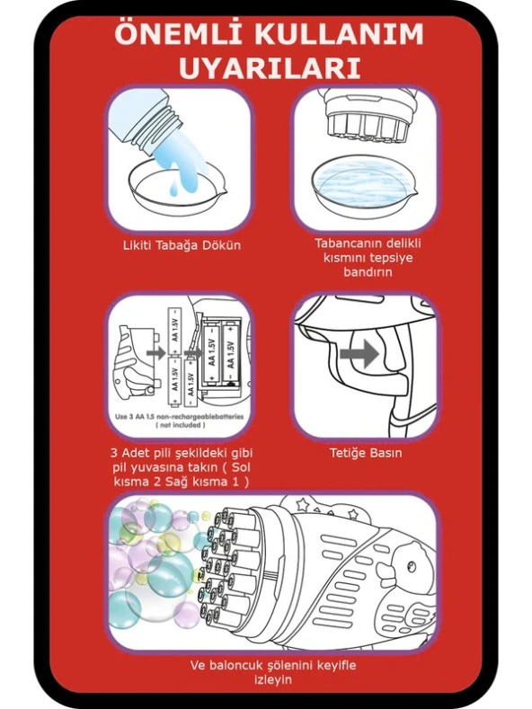 Mofy Baby 23 Kanal Pilli Baloncuk Makinesi Baloncuk Tabancası Köpük Tabancası Bubble Gun Ördek - 2