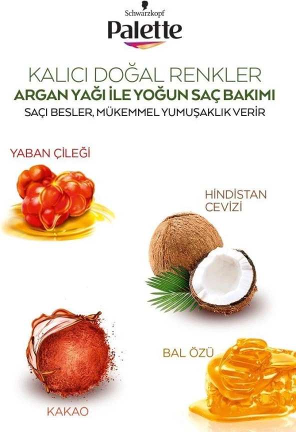 Palette Schwarzkopf Palette Kalıcı Doğal Renkler 4-60 Açık Çikolata Kahve Saç Boyası - 4