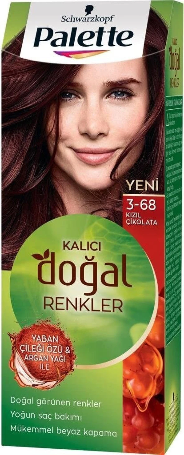 Schwarzkopf Palette Kalıcı Doğal Renkler 3-68 Kızıl Çikolata Saç Boyası - Resim 2