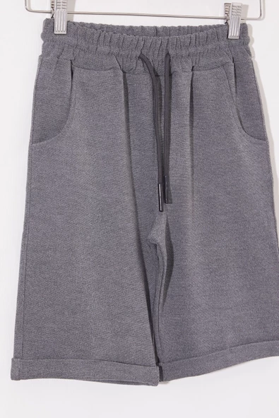 Füme Erkek Çocuk Beli Lastikli Basic Şort 18805 - 3