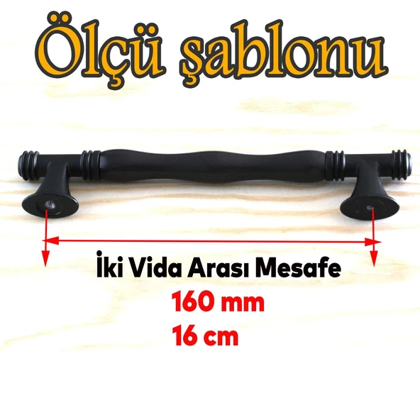 Sardis Gerçek Porselen Mat Siyah 160 mm Mobilya Mutfak Kulp Çekmece Dolap Kulplar Kulpu Kulbu - 2