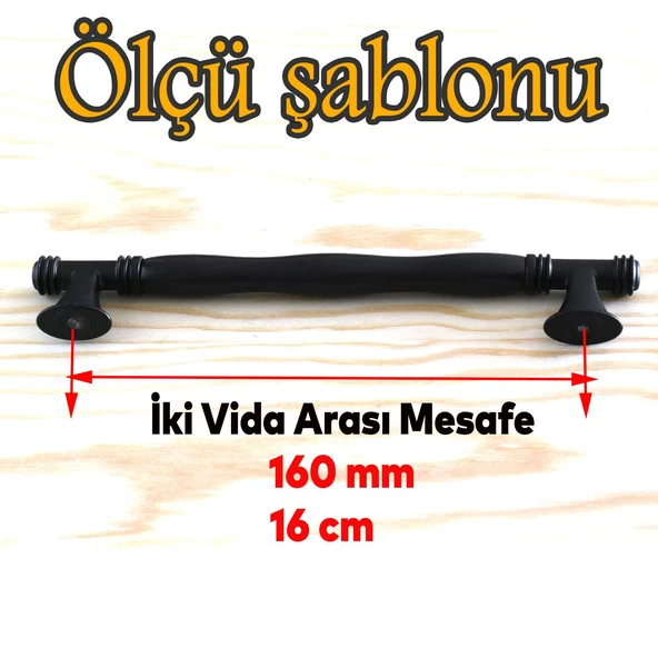 Sardis Gerçek Porselen Mat Siyah 192 mm Mobilya Mutfak Kulp Çekmece Dolap Kulplar Kulpu Kulbu - 2