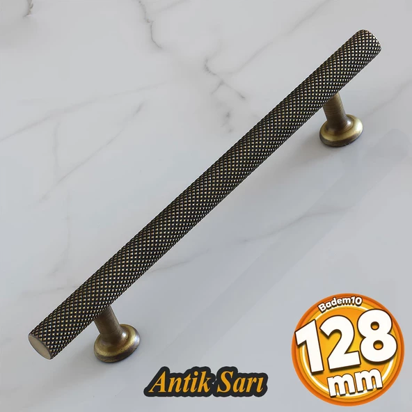 Doruk 128 mm Eskitme Antik Sarı Metal Mobilya Mutfak Çekmece Dolap Dolabı Kulpu Kulbu Kulpları