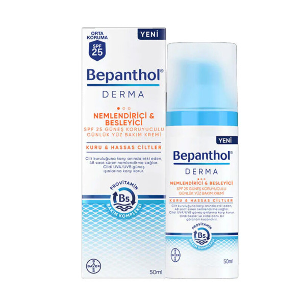 Bepanthol Derma Nemlendirici ve Besleyici Spf 25 50 ml Yüz Bakım Kremi