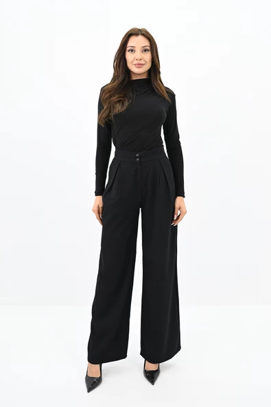 Kadın Palazzo Cep Detaylı Pantolon 6270-24 - 2