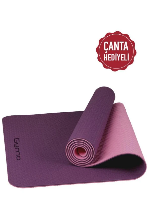 Gymo Ekolojik 6mm TPE Yoga Matı Pilates Minderi Mürdüm