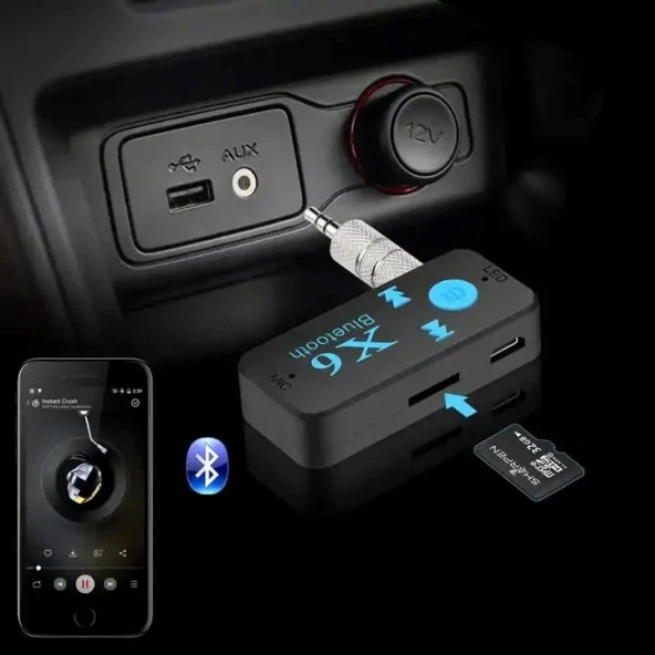Hadron HD9004 Hafıza Kart Yuvalı Aux Araç Muzik Bluetooth Dongle - 4